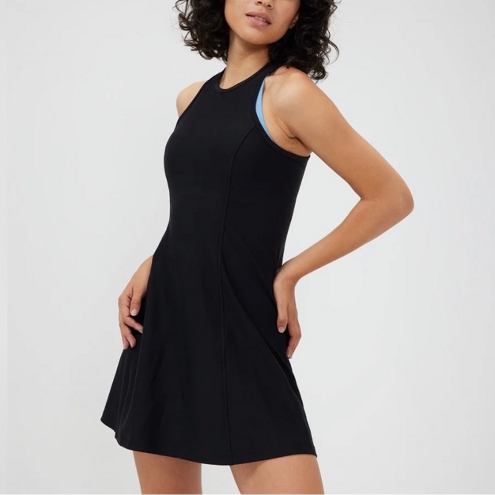 Outdoor Voices Athena Dress Black Size Small High Neck Racerback Active Workout